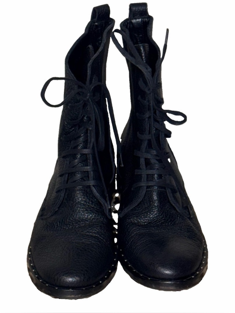 Freda Salvador Women’s Black Leather Lace Up Boots  Sz 7 1/2 (8871-74)